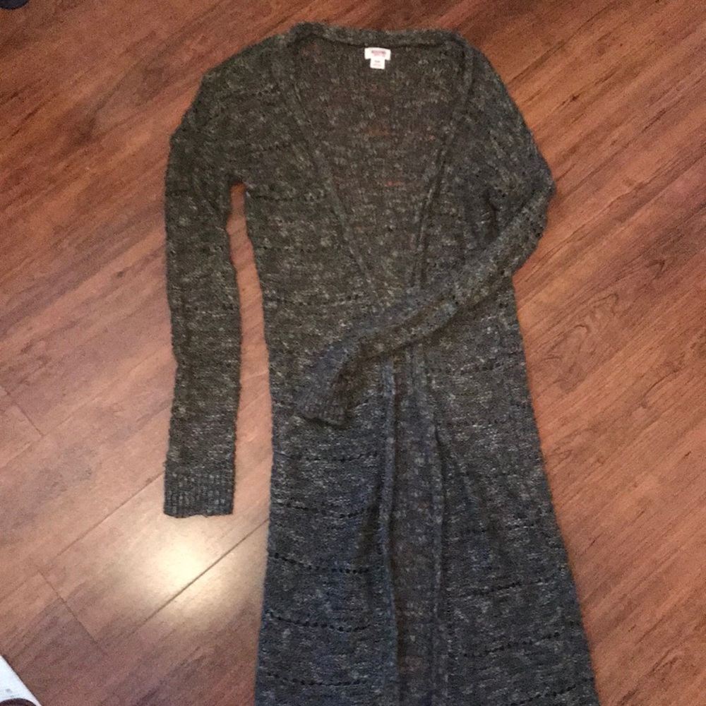 Moss green long cardigan
